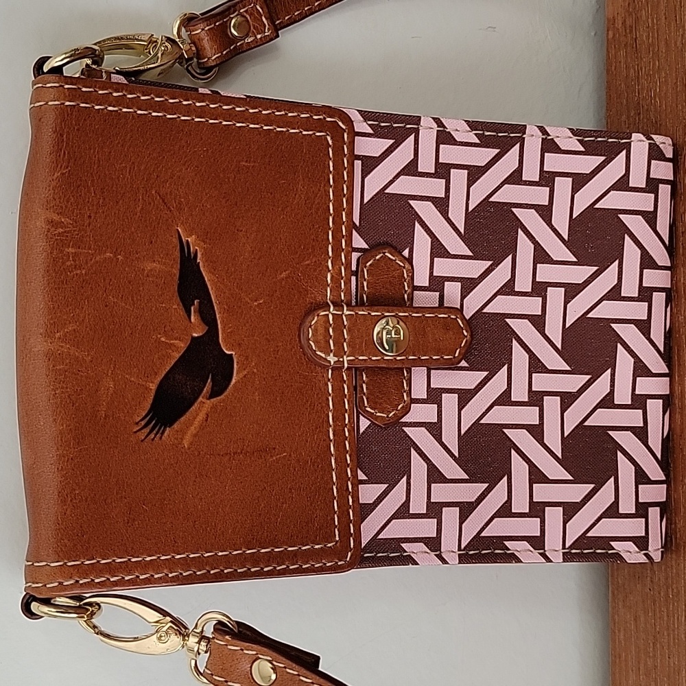 Barrington Eagle Embossed Leather Crossbody Bag Phone Case